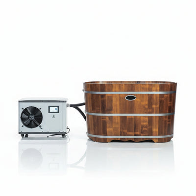 WOODBRIDGE 54" Indoor Cold Plunge Tub W/ 1.3 HP White Chiller – Rapid Cooling & Heating, Ozone Sanitation, Filter Circulation System, Wifi-Enabled & Remote Control via APP, Insulated Tub Cover