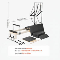 Pilates Reformer Built for Home Studio Use, Foldable Design, 5 Spring Resistance, 400 lb Capacity, Solid Wood
