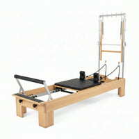 Pilates Reformer Designed for Home Workouts, Foldable Wooden Construction, 70+ Guided Programs, Complete Accessories