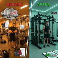 Smith Machine Built to Support Complete Strength Training, Triple Cable Systems, 1000+ Exercises, 2500lb Rating — Before & After