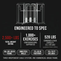 Smith Machine Built to Support Complete Strength Training, Triple Cable Systems, 1000+ Exercises, 2500lb Rating — Results & Stats